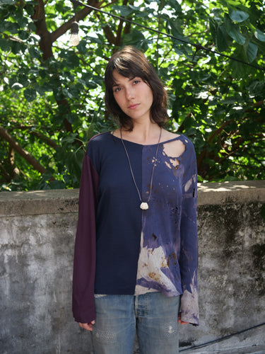 Sun-faded Rust Dyed Hybrid L/S Shirt