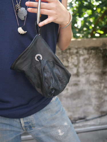 Deconstructed Leather Glove Chalk Bag - Black
